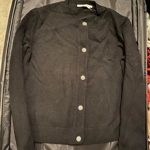 Tory Burch black wool rhinestones cardigan